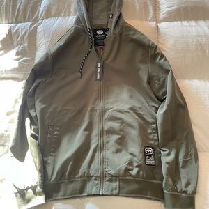 Echō Unltd. Green/Khaki Sherpa Hoodie L